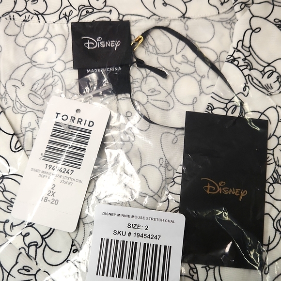 ❤️NWT VINTAGE TORRIID TOP MINNIE MICKEY MOUSE CHALLIS DISNEY SLEEVELESS BLOUSE - Picture 12 of 16